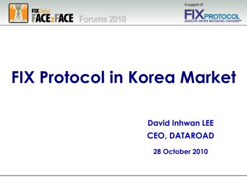 FIX Protocol in Korea Market - Plus Concepts