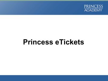 Princess eTickets - OneSource - Princess Cruises