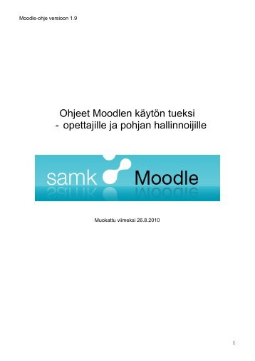 Moodle-ohje opettajille - SAMK