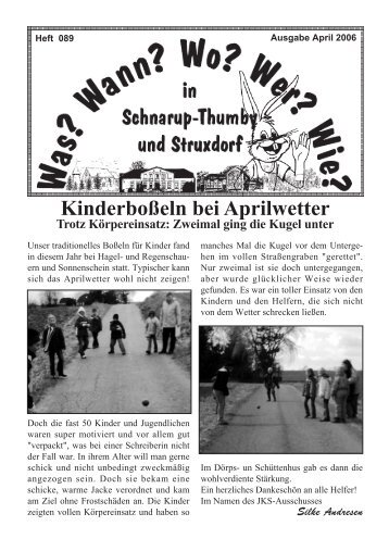 April 2006 - Wann? Wo? Wer? Wie? in Schnarup-Thumby