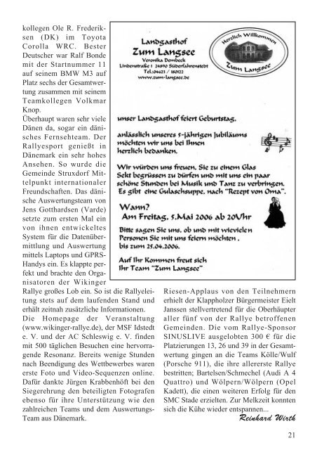 April 2006 - Wann? Wo? Wer? Wie? in Schnarup-Thumby