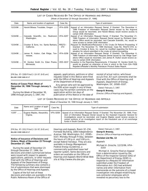 federal register - U.S. Government Printing Office