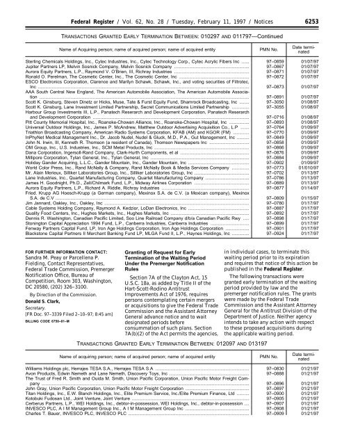 federal register - U.S. Government Printing Office