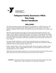 Parent Handbook - YMCA of Greater Houston