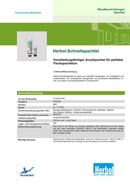 Herbol-Schnellspachtel