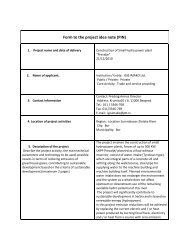 Form to the project idea note (PIN)