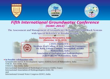 Fifth International Groundwater Conference (IGWC-2012)