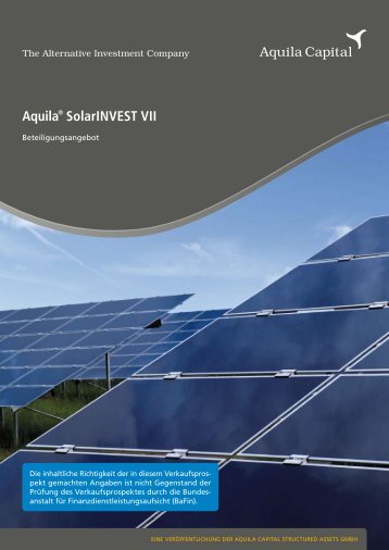 AquilaÂ® SolarINVEST VII - Fondsvermittlung24.de