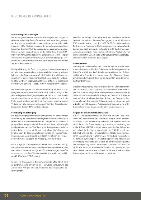 AquilaÂ® SolarINVEST VII - Fondsvermittlung24.de