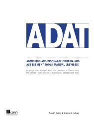 Admission and Discharge Criteria and Assessment Tools Manual ...
