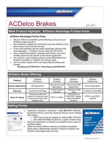 ACDelco Brakes