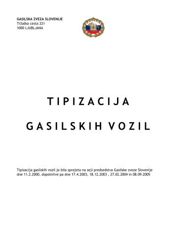 Tipizacija gasilskih vozil - ZaÃ…Â¡Ã„Âita in reÃ…Â¡evanje