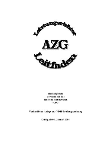 AZG-Leistungsrichter Leitfaden 2004 - Schutzhund