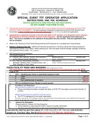 SPECIAL EVENT TFF OPERATOR APPLICATION - City Of Ventura