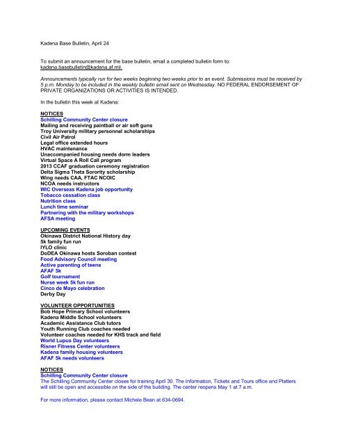 ccaf mailing address