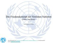 Das Friedenskonzept der Vereinten Nationen frÃ¼her und heute