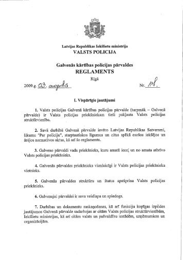 Latvijas Republikas IekÅ¡lietu ministrija - Valsts policija