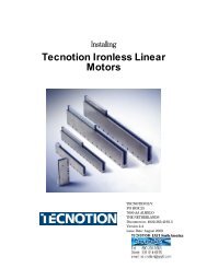 Tecnotion Ironless Linear Motors - Grp6.com