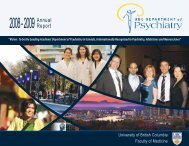 Annual Report 2008-2009 - Psychiatry - University of British Columbia