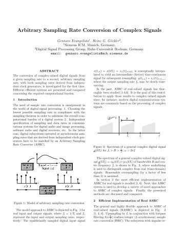 Arbitrary Sampling Rate Conversion of Complex Signals - Ruhr ...