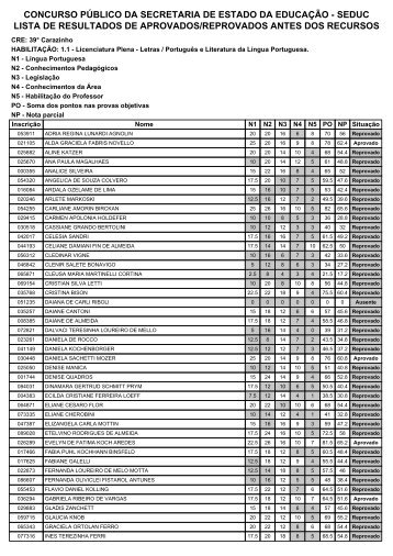 CRE 39 - Secretaria de EducaÃ§Ã£o do Estado do Rio Grande do Sul
