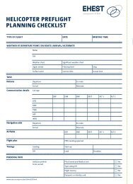 EHEST Pre-flight planning Checklist