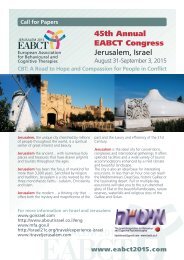 45th Annual EABCT Congress in Jerusalem - ISAS International ...