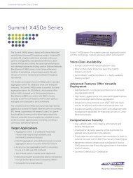 Summit X450a Gigabit Ethernet fixed ... - Extreme Networks