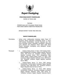 PERATURAN BUPATI PANDEGLANG - Pemerintah Kabupaten ...