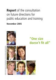 One size doesn't fit all - NSW Department of Education and Training