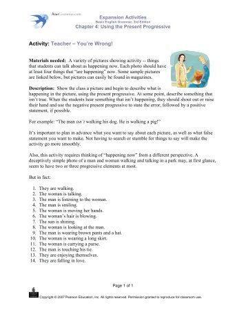 Activity: Teacher â You're Wrong! - AzarGrammar.com