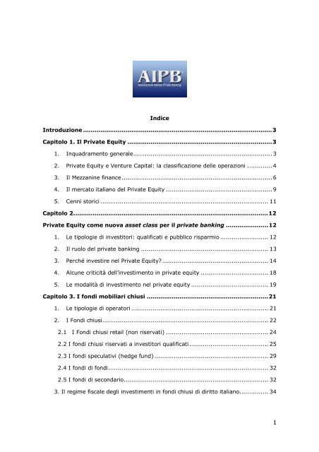 l'asset class private equity e il nuovo ambito d'intervento del private ...