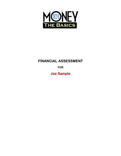 FINANCIAL ASSESSMENT Joe Sample