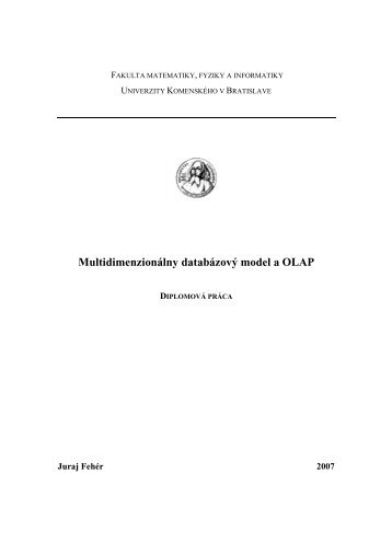 MultidimenzionÃ¡lny databÃ¡zovÃ½ model a OLAP - Katedra informatiky ...