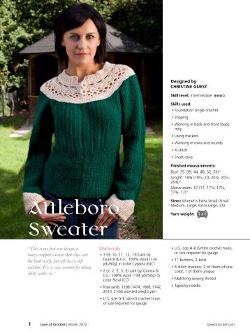 free sweater pattern - Love of Knitting