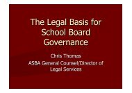 The Legal Basis for School Board Governance - Arizona School ...