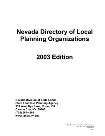 CARSON CITY - Nevada Division of State Lands