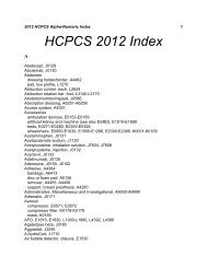 2012 HCPCS Alpha-Numeric Index 1 HCPCS 2012