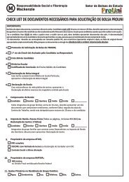 check list de documentos necessÃ¡rios para solicitaÃ§Ã£o de bolsa