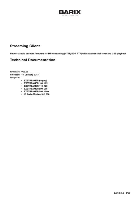 Technical Documentation - Barix