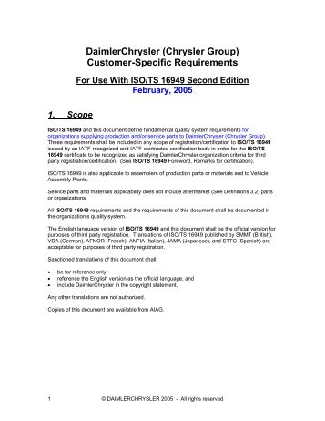 Ford customer specific requirements manual #10
