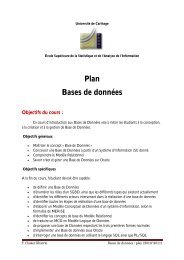 Plan Bases de données - essai