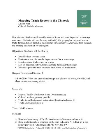 Mapping Trade Routes to the Chinook - Washington County Museum