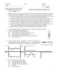 Physics 212 Final Fall 2004 NAME: MC P Useful Constants with ...