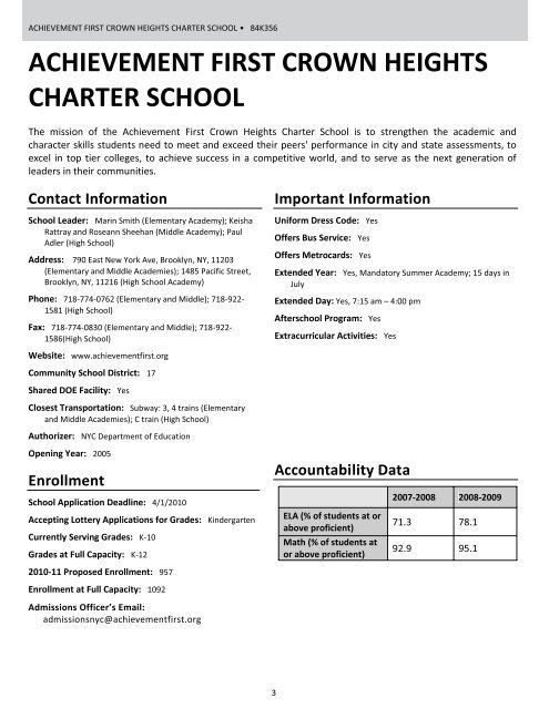 Directory of NYC Charter Schools - New York City Department of ...