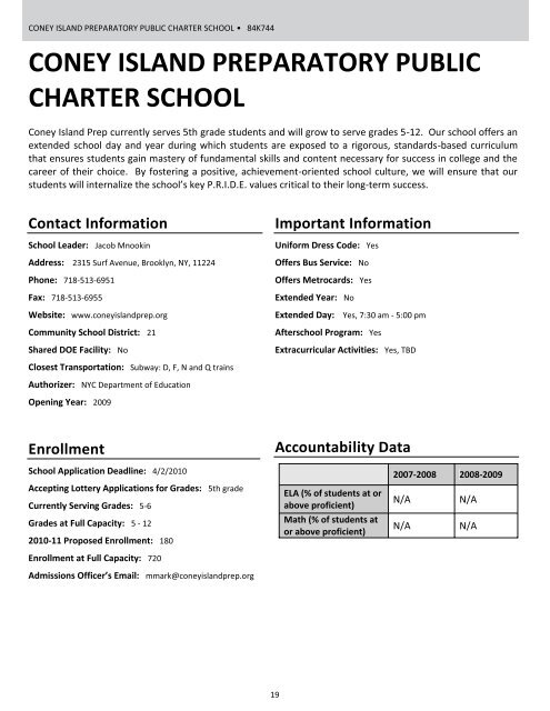 Directory of NYC Charter Schools - New York City Department of ...