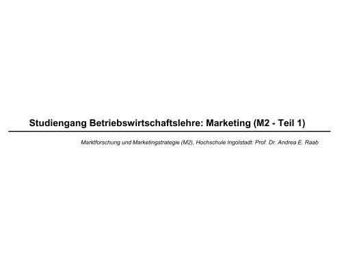 Marketingforschung - auf den Seiten von Frau Prof. Dr. Andrea Raab!