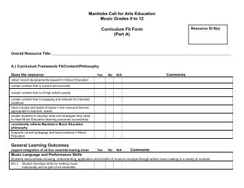 music k 6 curriculum fit evaluation form curriculum evaluation form