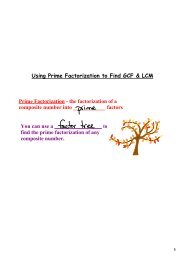 Using Prime Factorization to Find GCF & LCM Prime Factorization ...