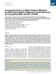 Acquired Resistance to BRAF Inhibitors Mediated by a RAF Kinase ...